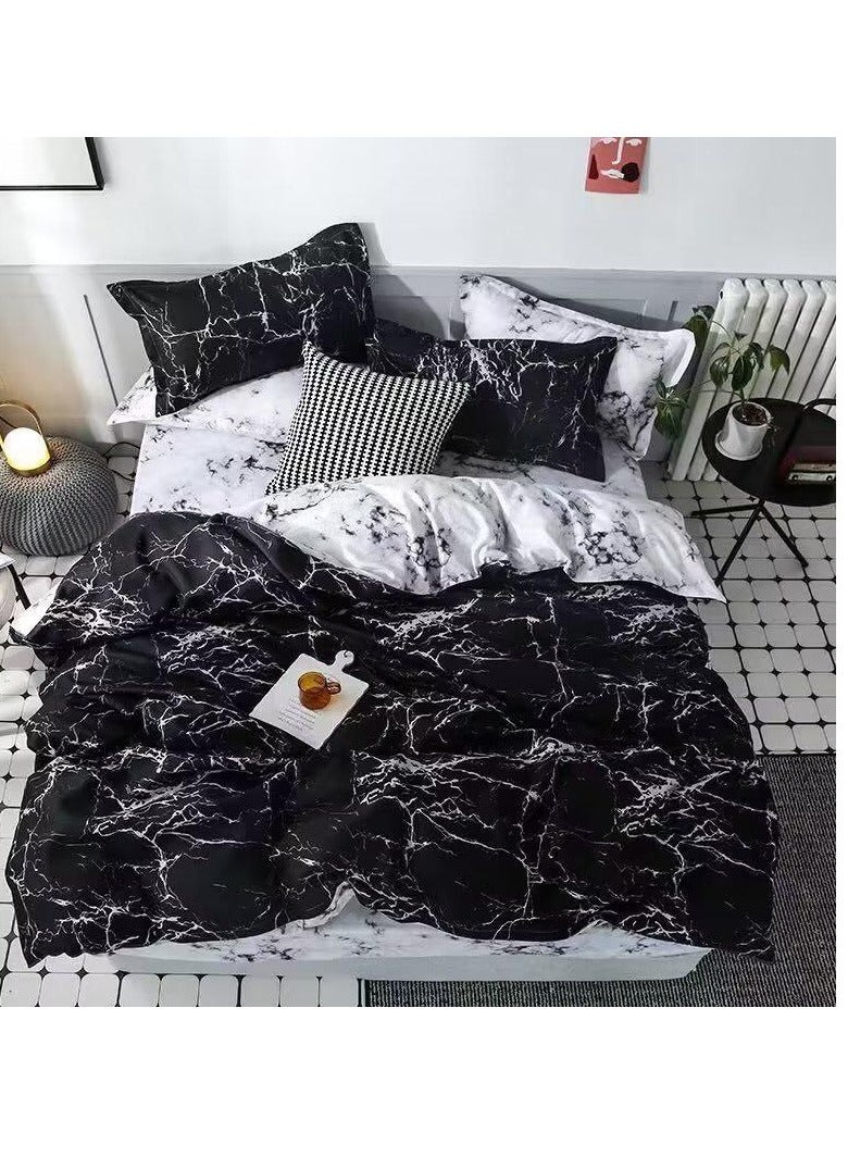 6-Piece Comforter Set – Soft, Comfortable  King size 1-PC fitted bedsheet 200 * 200cm,1-PCS Comforter 220 * 240 fixed, 4PCS Super Soft Pillowcases
