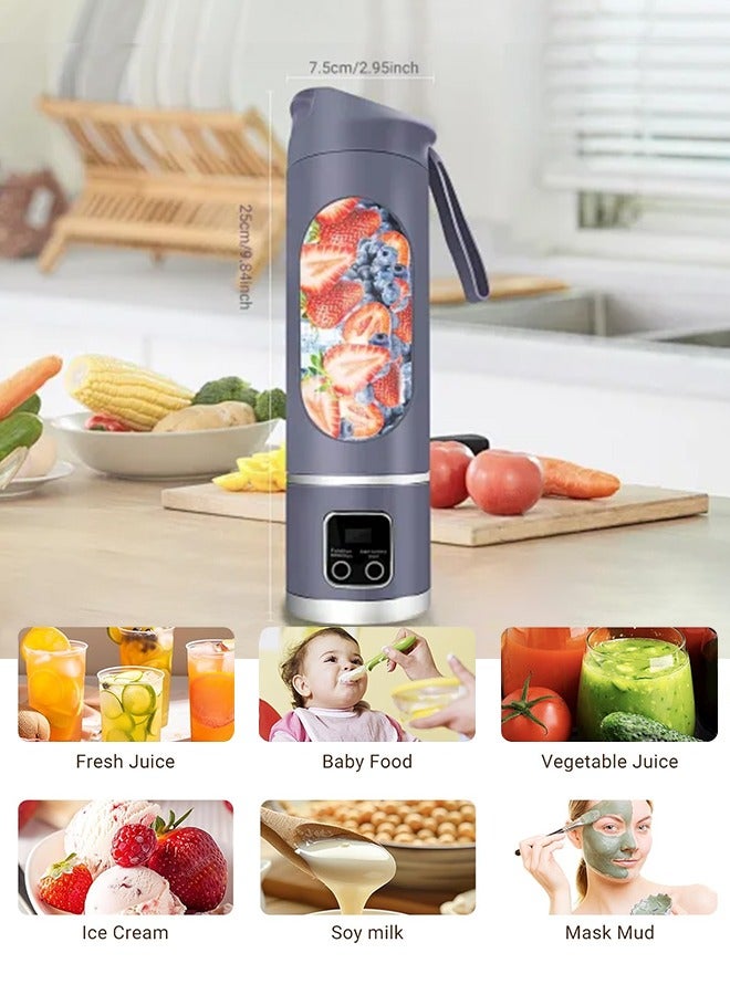 أبيكس خلاط محمول، خلاط شخصي هز وانزلاق، خلاط صغير قابل لإعادة الشحن،، مع غطاء سفر للمنزل/المطبخ/صالة الألعاب الرياضية ,الأبحاث المتعلقة ب محمول عصارة الفاكهة خلاط - Image 5
