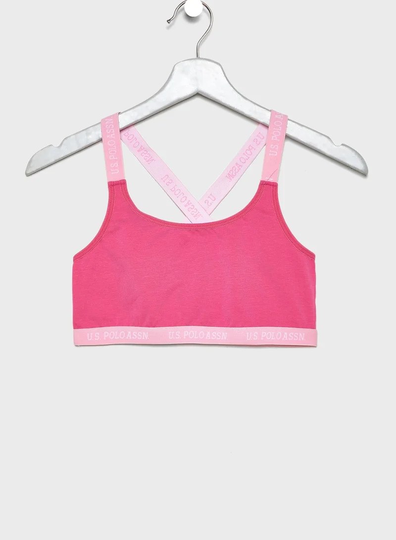 U.S. Polo Assn. Back Criss Cross Sports Bra