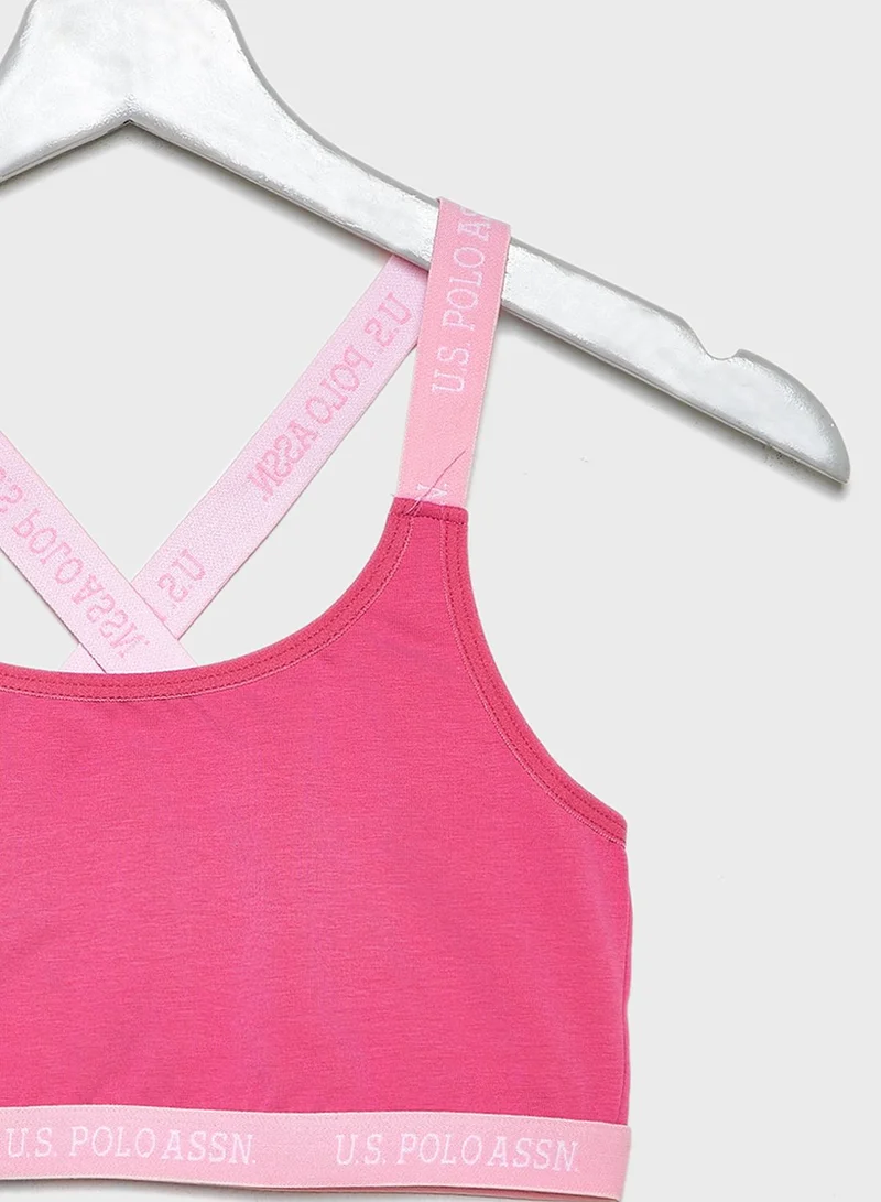 U.S. Polo Assn. Back Criss Cross Sports Bra