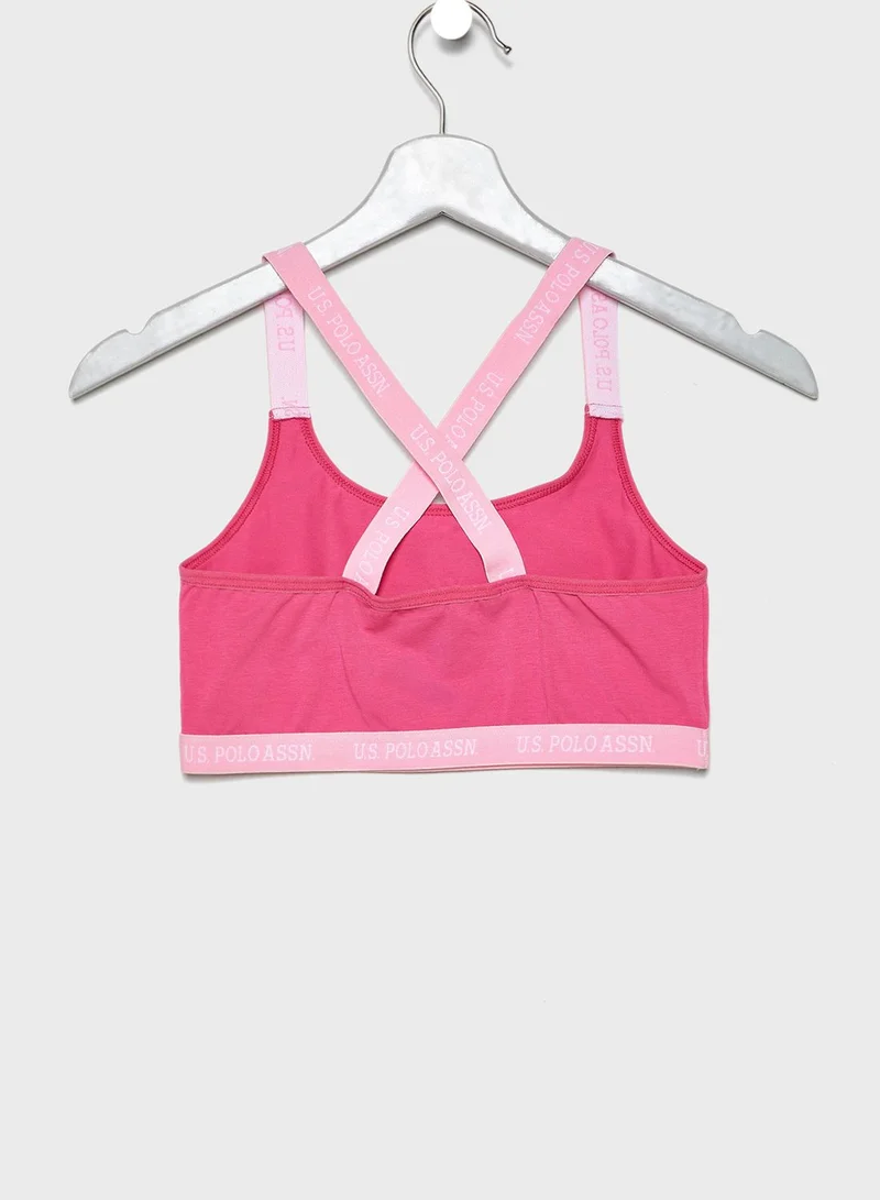 U.S. Polo Assn. Back Criss Cross Sports Bra