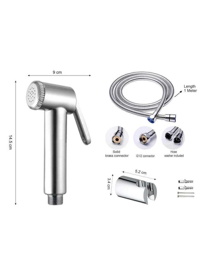 Drizzle DRIZZLE Plastic Jaquar Health Faucet with Flexible Tube and Wall Hook, 1 m, Chrome  - Image 2