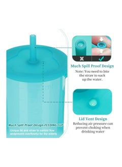 SYOSI Drinking Beaker Cup, for Disabled Adults, Convalescent No Spill Feeding Cup with Straw for Elderly Maternity Drink Water Porridge Soup 350ml, Can Heat or Freeze, for Water, Porridge, Soup(1 Pack)  - Image 4