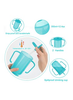 SYOSI Drinking Beaker Cup, for Disabled Adults, Convalescent No Spill Feeding Cup with Straw for Elderly Maternity Drink Water Porridge Soup 350ml, Can Heat or Freeze, for Water, Porridge, Soup(1 Pack)  - Image 3