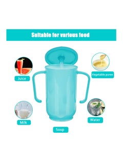 SYOSI Drinking Beaker Cup, for Disabled Adults, Convalescent No Spill Feeding Cup with Straw for Elderly Maternity Drink Water Porridge Soup 350ml, Can Heat or Freeze, for Water, Porridge, Soup(1 Pack)  - Image 2