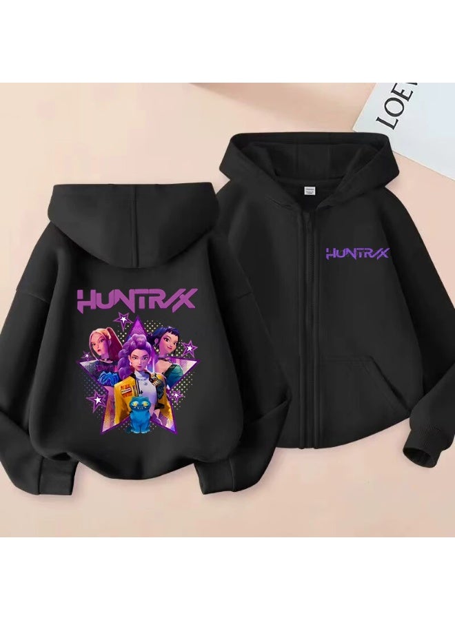 general سويت شيرت هودي مزخرف على الطراز الكوري KPop للأولاد والبنات بزي مريح لارتدائه في الخريف والشتاء - Image 1