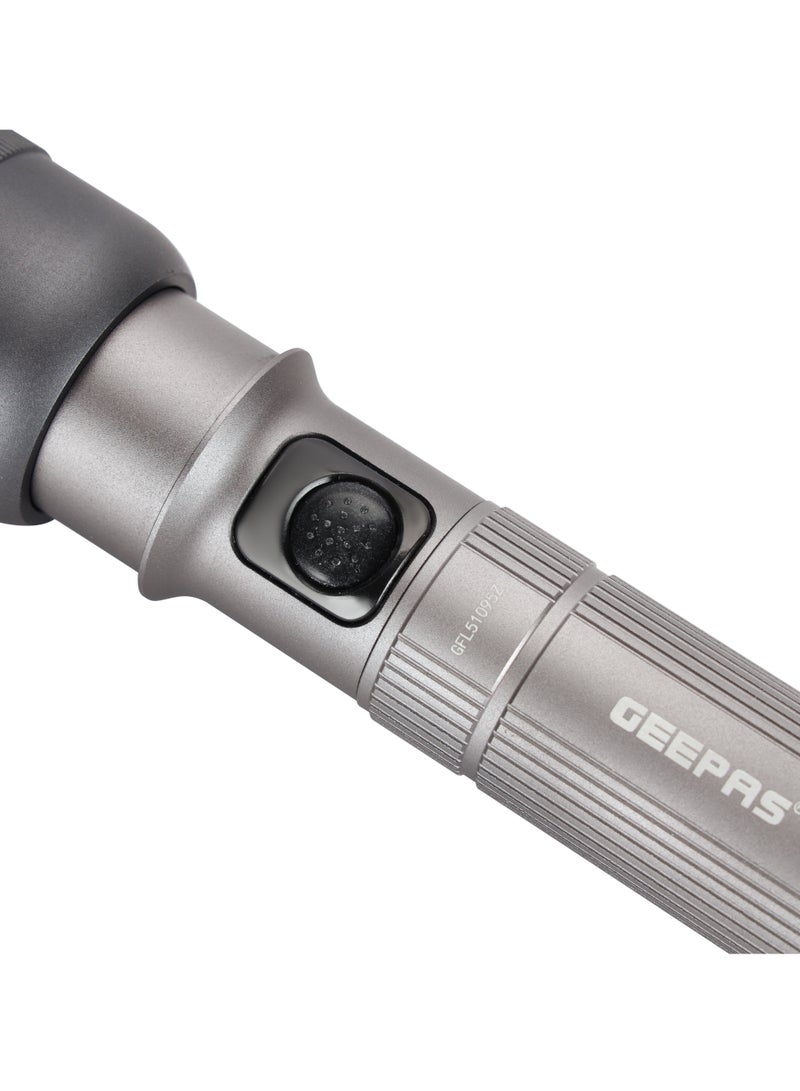 GEEPAS Zoomable LED Flashlight 20W | Perfect for Indoor and Outdoor Use, 10 Hours Continuous Working | Battery Level Indicator and Power Reminder, Lithium Battery, 1500 Lumens | GFL51095Z - Image 3