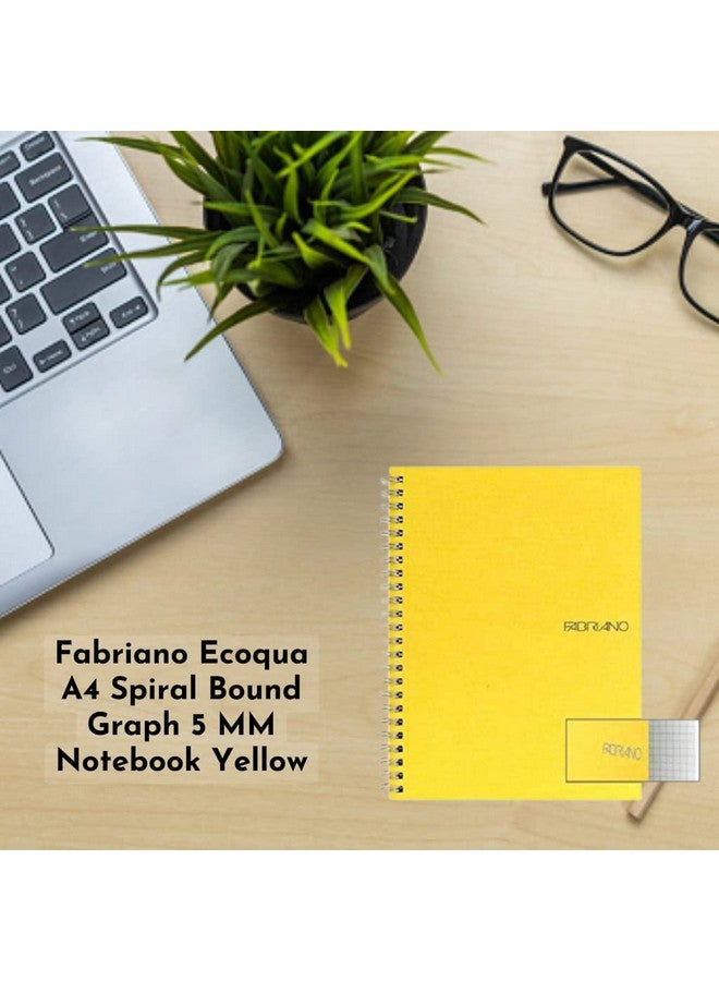 فابريانو دفتر ملاحظات Fabriano Ecoqua A4 بغطاء حلزوني مقاس 5 مم باللون الأصفر - Image 2
