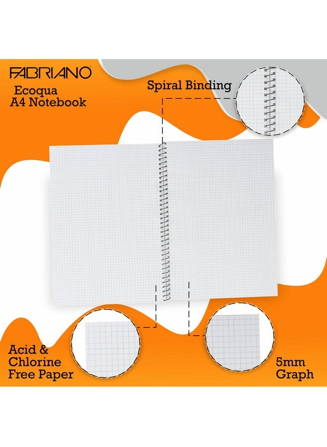 فابريانو دفتر ملاحظات Fabriano Ecoqua A4 بغطاء حلزوني مقاس 5 مم باللون الأصفر - Image 4