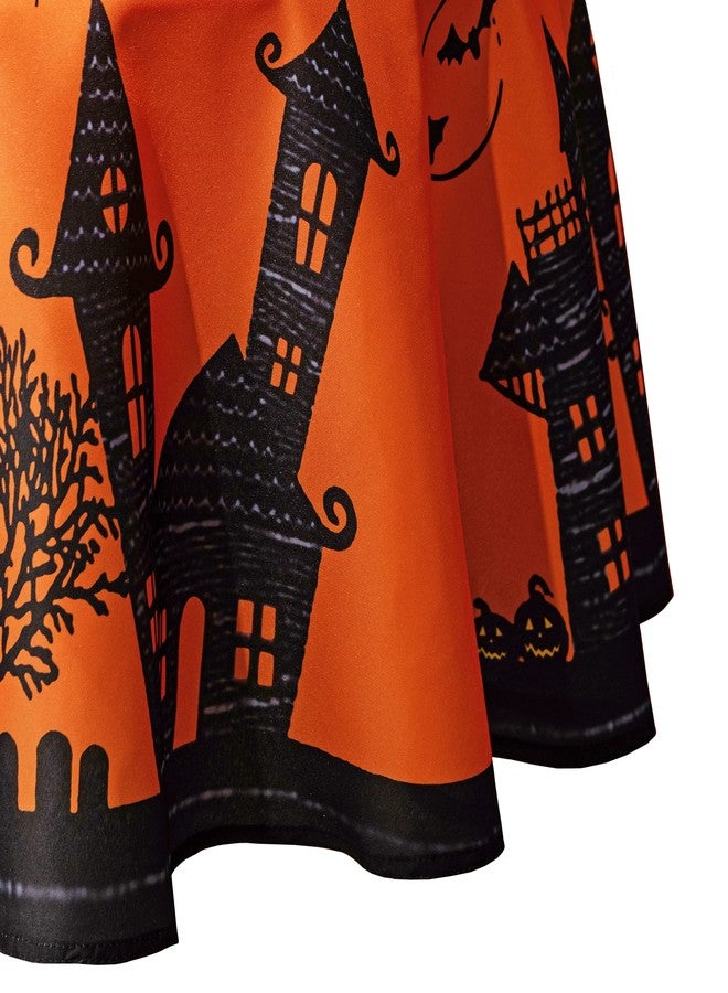 MikiUp Round Halloween Tablecloth - Haunted House Decorative Holiday Table Cloth, Waterproof and Washable Fabric Table Cover for Party Kitchen Dining Room Indoor, 60 Inch - Image 5
