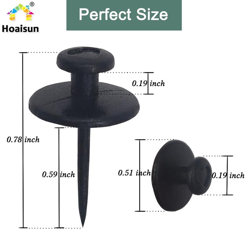 Hoaisun 60 PCS Double Headed Picture Hanging Nails, Wall Hangers Without Nails, Thumb Tacks for Wall Hangings Picture, Renter Friendly Decor Push Pins for Tapestry Frame Art - Image 3