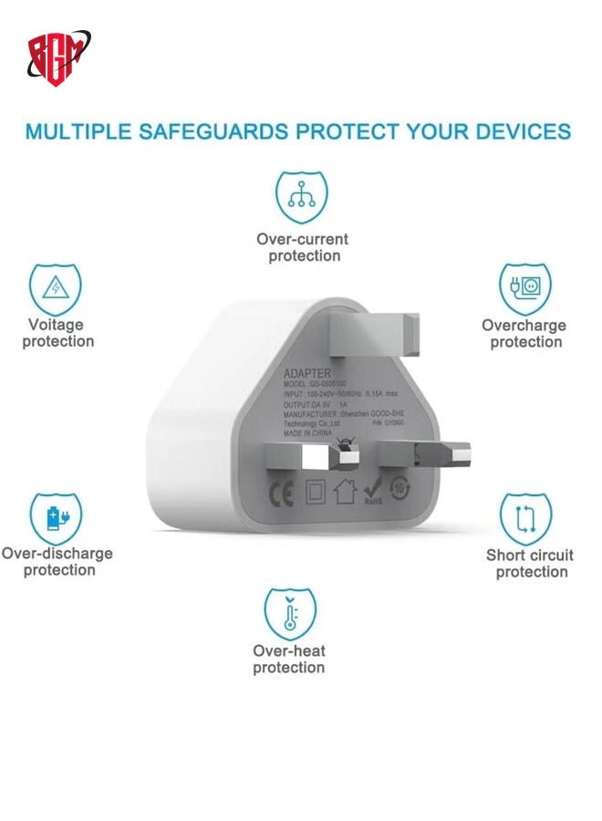 BGM 5V 1A Power Adapter Supply, USB Charger Cable and Plug Compatible for i Phone 5S, 6, 6S, 6 Plus, 6S Plus, 7, 7 Plus, 8, 8 Plus, XS, X, XS Max, 11, XR, i Pod Touch 5G Power Cord  - Image 4