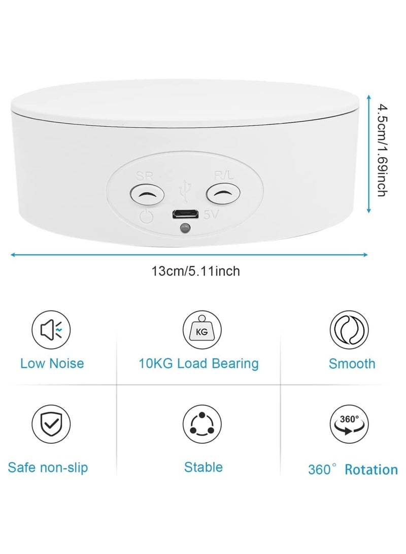 كابتن تيك حامل عرض دوار بمحرك، طاولة دوارة كهربائية مع كابل طاقة USB، حامل عرض دوار مع بطارية قابلة لإعادة الشحن، طاولة دوارة تدور 360 درجة لعروض منتجات التصوير الفوتوغرافي - Image 5