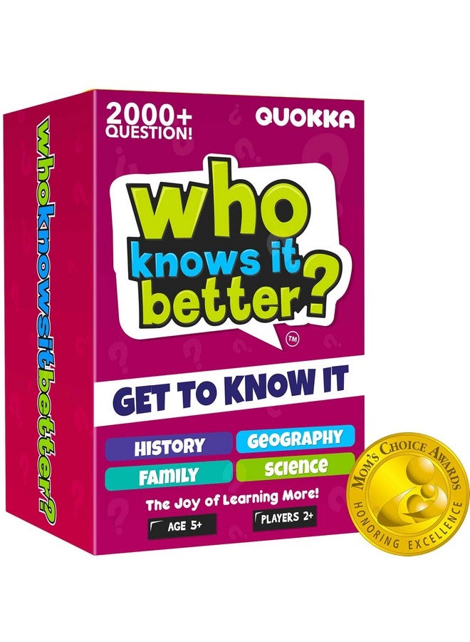 quokka كوكّا من يعرف أفضل؟ - مجموعة 4 في 1 - لعبة بطاقات عائلية للتريفيا | أسئلة تعليمية ممتعة للعائلات | مناسبة للأولاد والبنات - Image 1