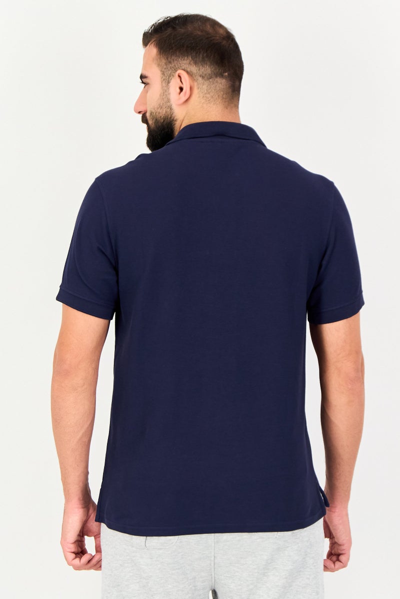 FILA Men Sportswear Fit Short Sleeve Outdoor Polo Shirt, Navy - Image 2