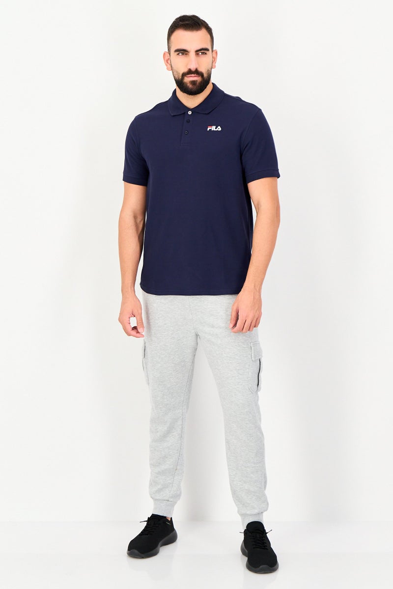 FILA Men Sportswear Fit Short Sleeve Outdoor Polo Shirt, Navy - Image 3