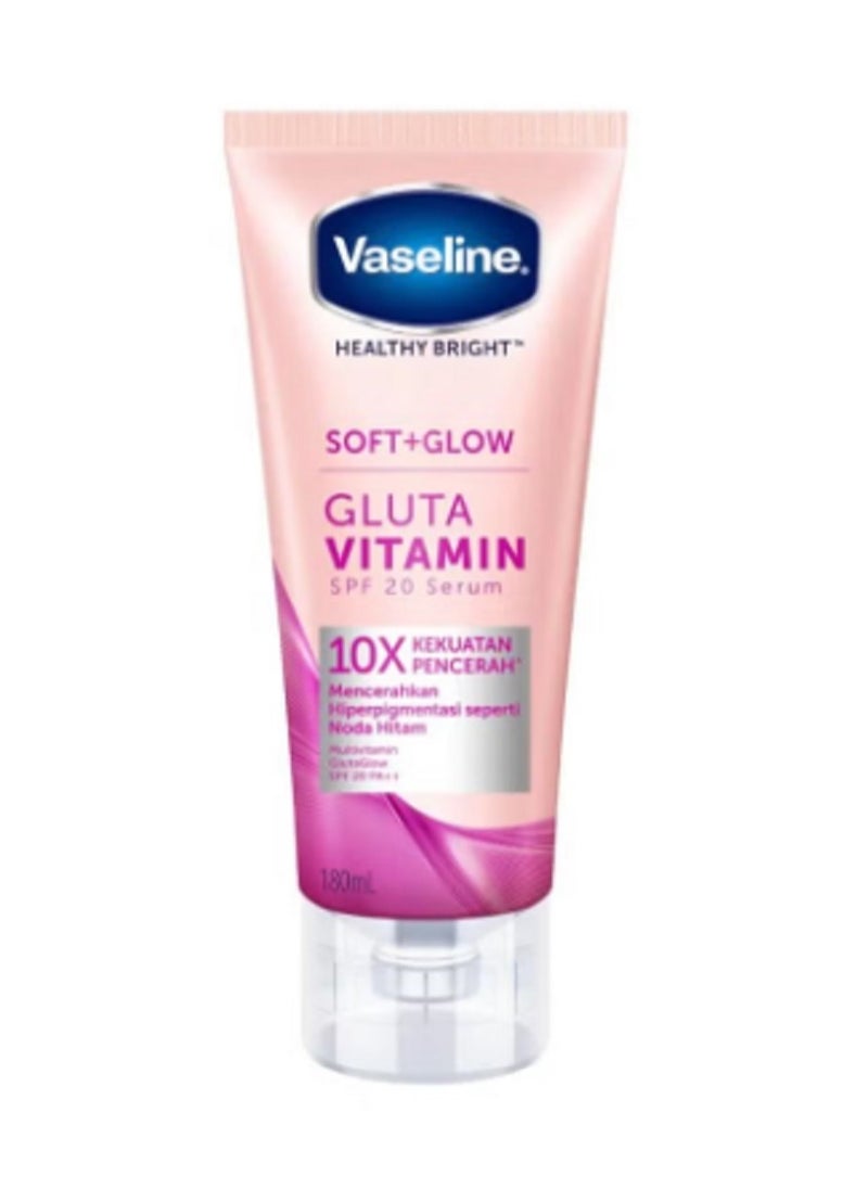 Vaseline - Vaseline Healthy Bright Soft+Glow Gluta Vitamin SPF 20 Body Serum 180ml - Image 1