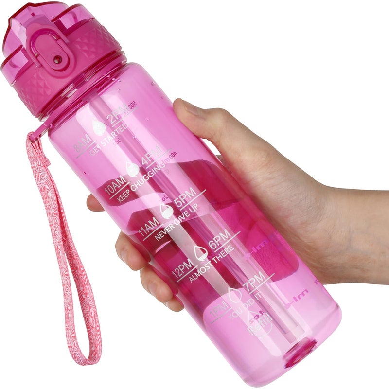 OLDLEY 17oz Kids Water Bottle for School - Motivational With Silicone Straw, Leak-Proof Tritan BPA-Free, Reusable for Girls Boys, Eggplant - Image 1
