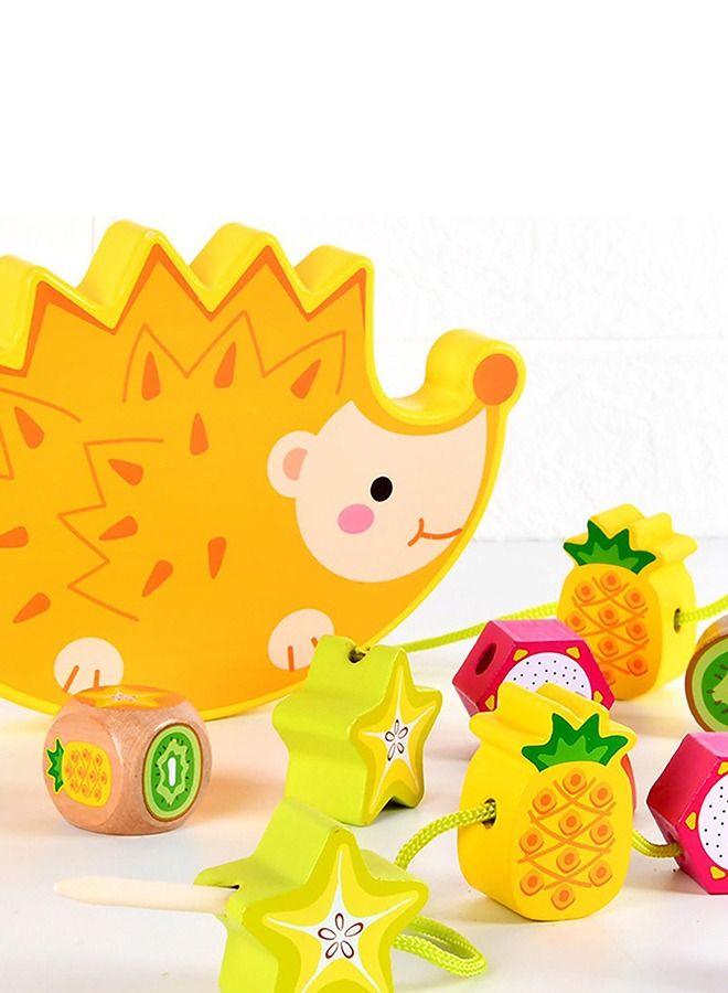 BAYBEE لعبة توازن القنفذ الخشبية 2 في 1 للأطفال، ألعاب بناء وتكديس مكعبات للأطفال، ألعاب ربط للأطفال، ألعاب تعليمية للأطفال من مونتيسوري لتدريب التوازن للأطفال من سن 3 سنوات فما فوق، الأولاد والبنات - Image 3