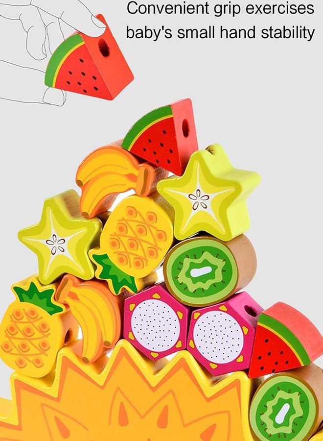 BAYBEE لعبة توازن القنفذ الخشبية 2 في 1 للأطفال، ألعاب بناء وتكديس مكعبات للأطفال، ألعاب ربط للأطفال، ألعاب تعليمية للأطفال من مونتيسوري لتدريب التوازن للأطفال من سن 3 سنوات فما فوق، الأولاد والبنات - Image 4