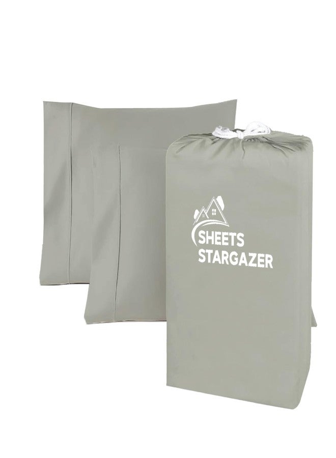 SHEETS STARGAZER 1000 Thread Count 100% Egyptian Cotton Pillow Cases, Set of 2 Pillowcase, Long-Staple 100% Cotton Breathable, Soft Sateen Weave Bed Pillow Cover, 20 X 30 Inches Pillowcases Light Grey Standard Size - Image 2