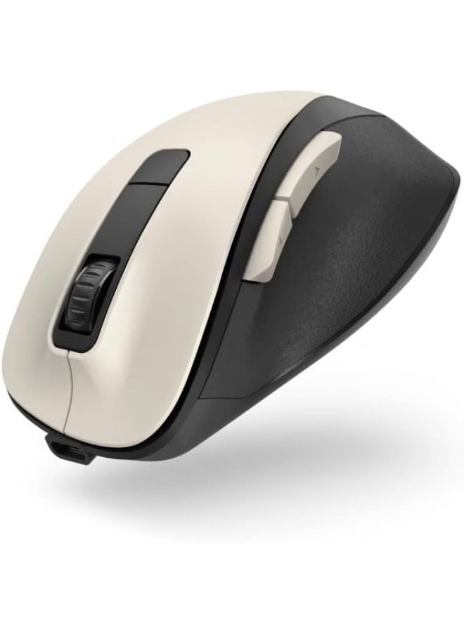 Hama | Ergonomic Mouse (Wireless Mouse, 6 Buttons, 2.4 GHz, BlueWave, 800/1200/1600 dpi, Optical, Wireless, Ergonomic Mouse for Laptop/PC, Battery, Right-Handed User), Beige - Image 2