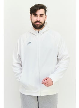 New Balance Men Sportswear Fit Long Sleeve Outdoor Hoodie, White  - Image 1