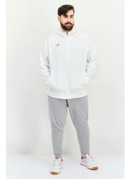 New Balance Men Sportswear Fit Long Sleeve Outdoor Hoodie, White  - Image 4