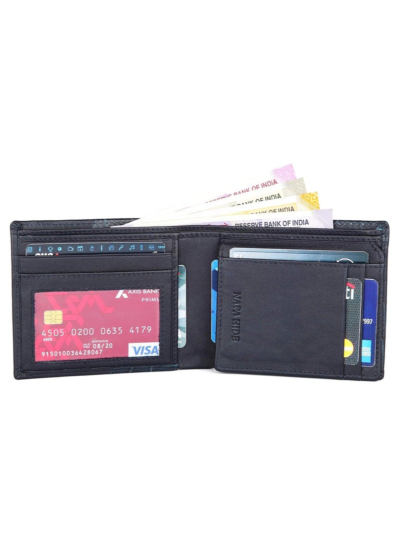 Napa Hide Blue Leather Wallet for Men I 4 Card Slots - Image 4