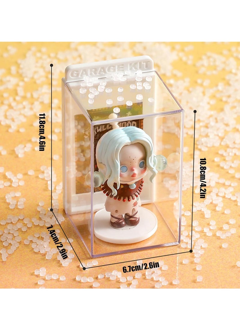General - 6 Piece Figure Display Case, Clear Figure Display Case with ID Slot, Stackable Doll Display Stand for Pop Mart LEGO Collectibles Action Figures - Image 1