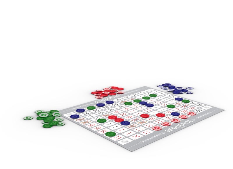 Jax Giant (aka Jumbo) SEQUENCE Game - Tube Edition with Cushioned Mat (27" x 32") Cards and Chips, Package Colors May Vary. - Image 1