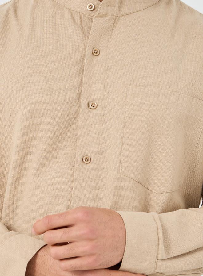 Styli Styli Mandarin Collar Relaxed Fit Shirt  - Image 3