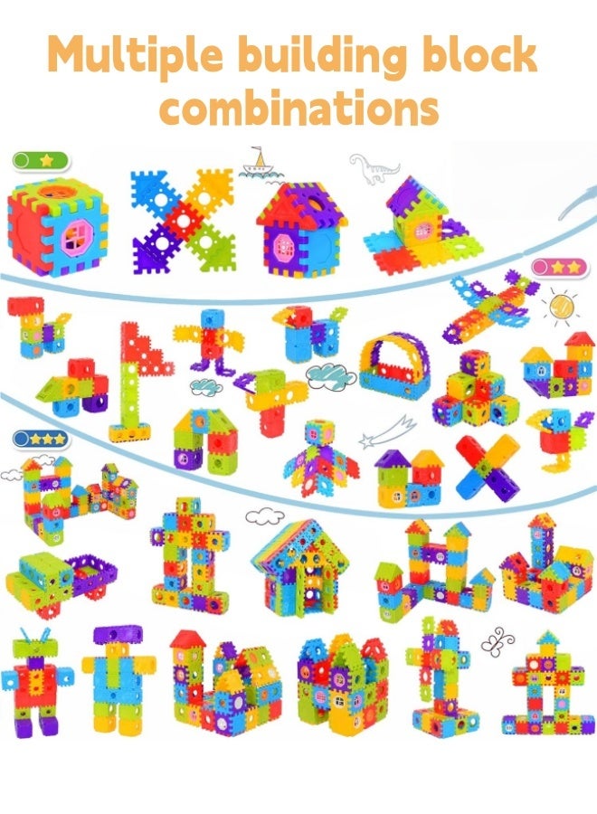 300 PCS Building Blocks for Toddlers & Kids,nterlocking Building Blocks with Storage Box,Building Toys Waffle Blocks for Kids Construction Learning Educational Toy Sets - Image 2