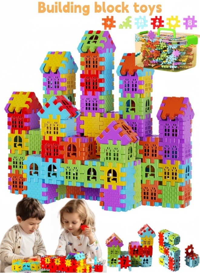 300 PCS Building Blocks for Toddlers & Kids,nterlocking Building Blocks with Storage Box,Building Toys Waffle Blocks for Kids Construction Learning Educational Toy Sets - Image 1