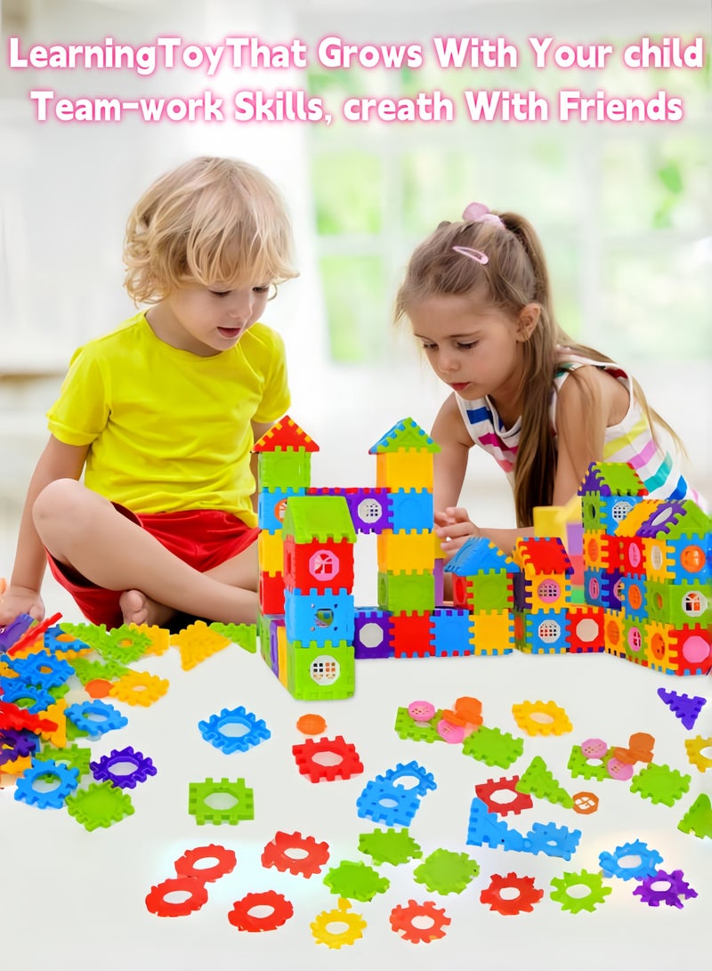 300 PCS Building Blocks for Toddlers & Kids,nterlocking Building Blocks with Storage Box,Building Toys Waffle Blocks for Kids Construction Learning Educational Toy Sets - Image 5