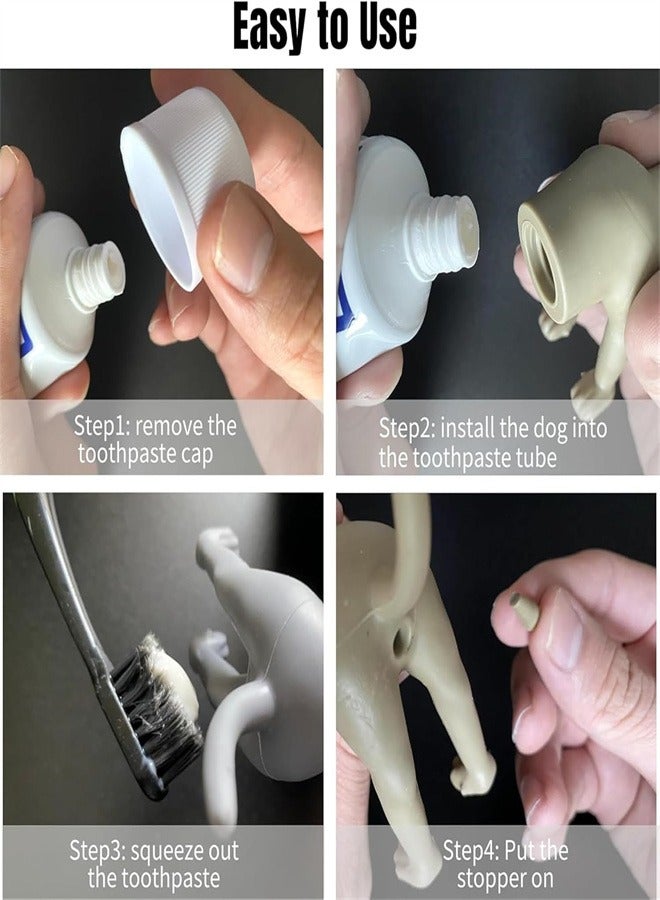 Silicone Dog Toothpaste Topper, Funny Toothpaste Dispenser, Creative Toothpaste Topper, Toothpaste Cover Bathroom Accessories Toothpaste Dispenser for Kids and Adults Home Travel Daily Life  - Image 5