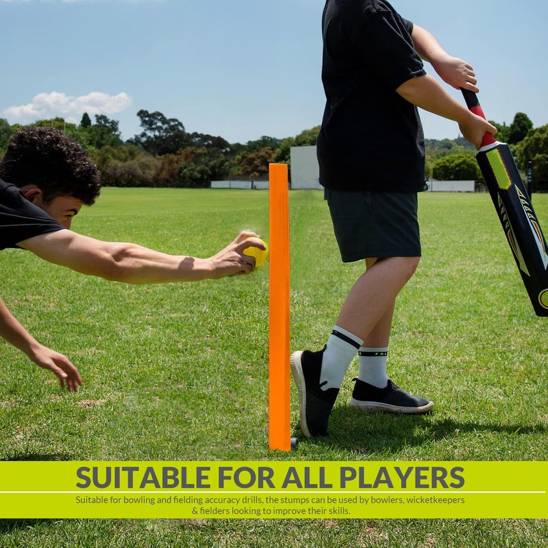 GISCO عمود كريكيت فليكسي مفرد - بالحجم الكامل، مثالي للتدريب، الرمي وتمارين الميدان | عمود كريكيت أصفر متين - Image 3