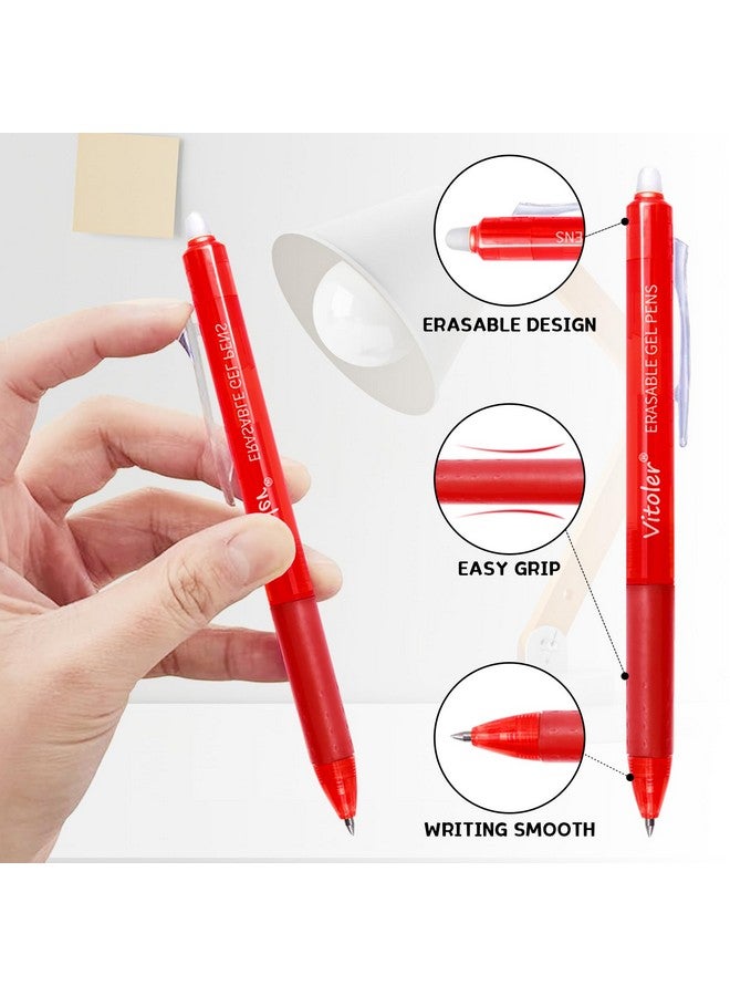 VITOLER Erasable Gel Pens,0.7Mm,14 Pack,Retractable Gel Ink Pens,Assorted Colors Fine Point Pens For Drawing, Writing,Planner At School, Office & Home  - Image 3