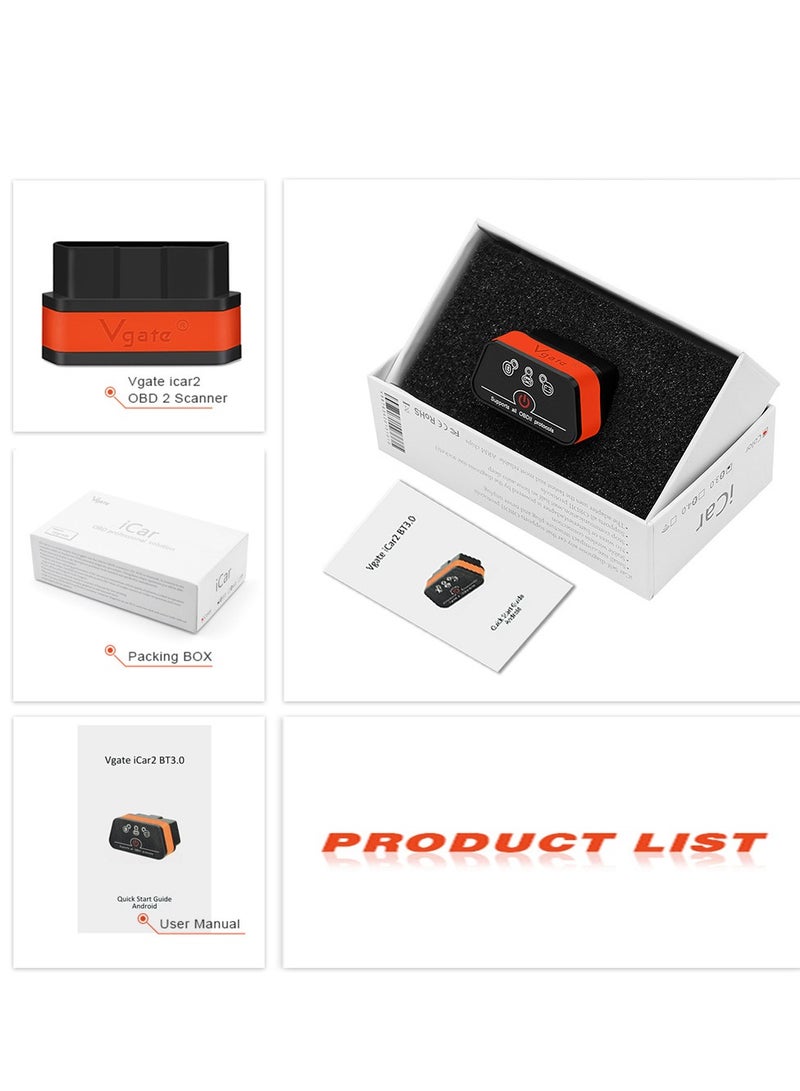 WIFI/Bluetooth 3.0 vgate iCar2 V2.2 OBDII Car Diagnostic Scanner Reader OBD Scanner Tool , Car Fault Detector - Image 2