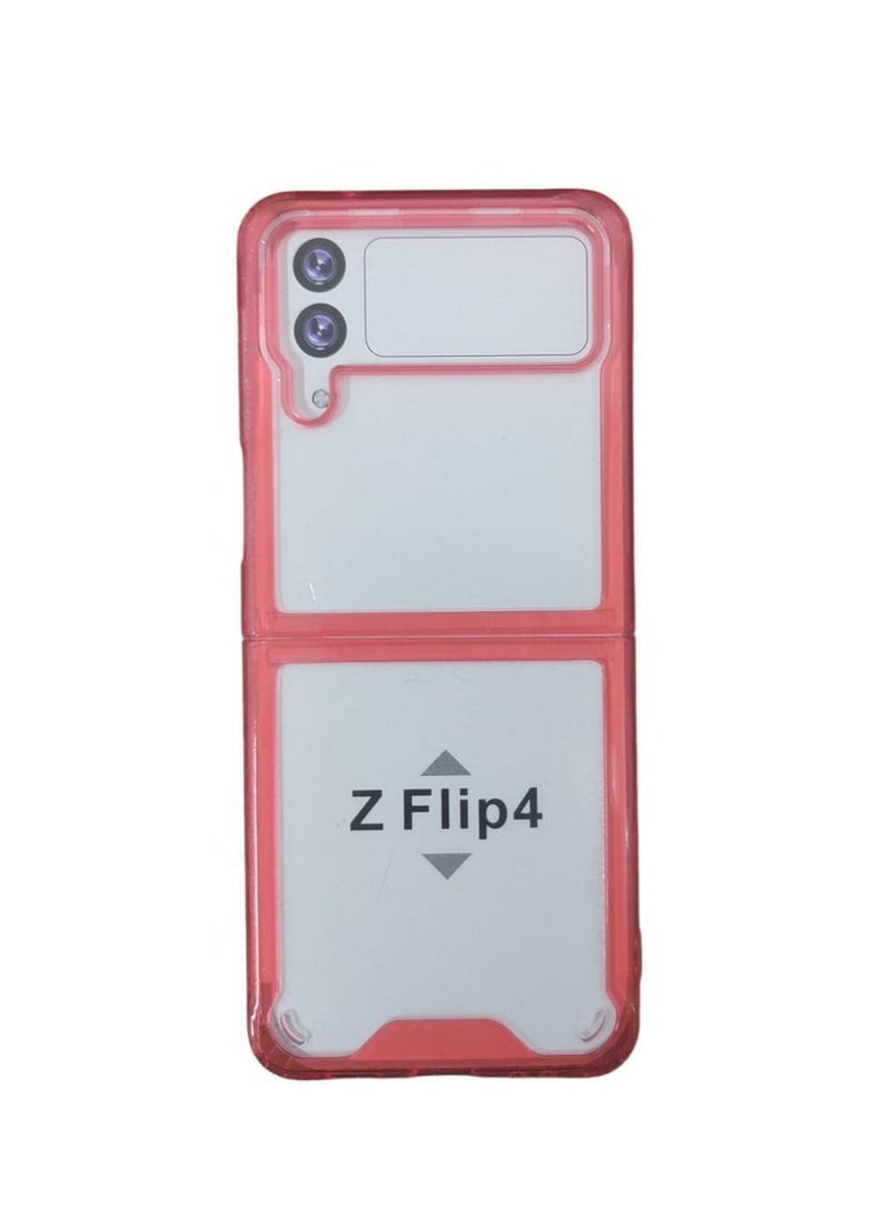 جراب شفاف مع حدود حمراء لهاتف Samsung Galaxy Z Flip 4، جراب واقٍ رفيع مقوى من مادة البولي كربونات الصلبة ومادة TPU الناعمة ومضاد للصدمات لهاتف Galaxy Z Flip 4 2022 - pzsku/Z15F17880FEA6F7963144Z/45/_/1665837581/aa99ec42-489a-4279-9e63-ebac7b09c381