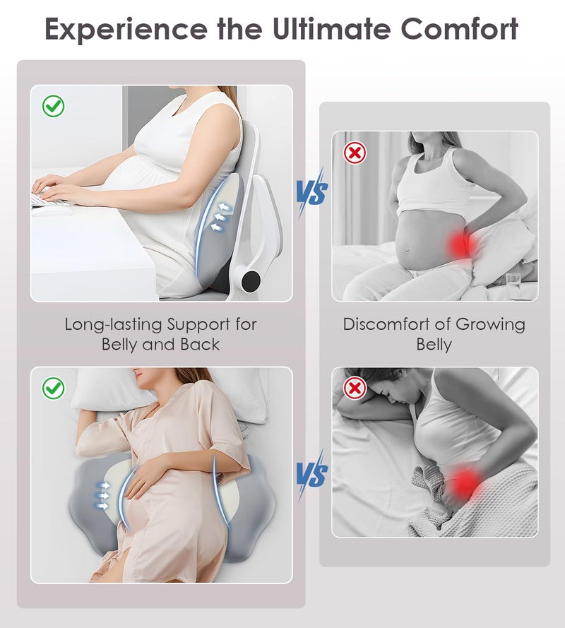 DONAMA Pregnancy Pillows for Sleeping, Memory Foam Maternity Pillow Support for Back Belly HIPS, Adjustable Travel Wedge Pillow for Pregnant Women, Side Sleeping Pregnant Pillows with Cooling Pillowcase - Image 3