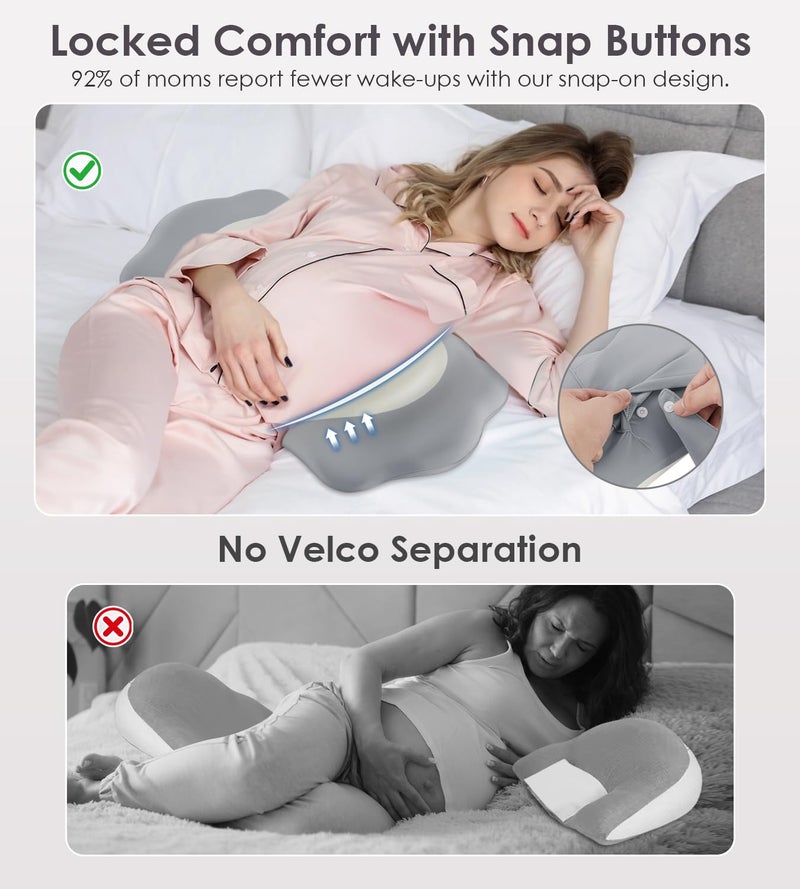 DONAMA Pregnancy Pillows for Sleeping, Memory Foam Maternity Pillow Support for Back Belly HIPS, Adjustable Travel Wedge Pillow for Pregnant Women, Side Sleeping Pregnant Pillows with Cooling Pillowcase - Image 4