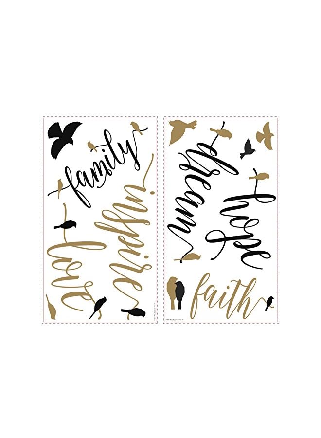 RoomMates Inspirational Words With Birds Peel And Stick Wall Decals - Image 2