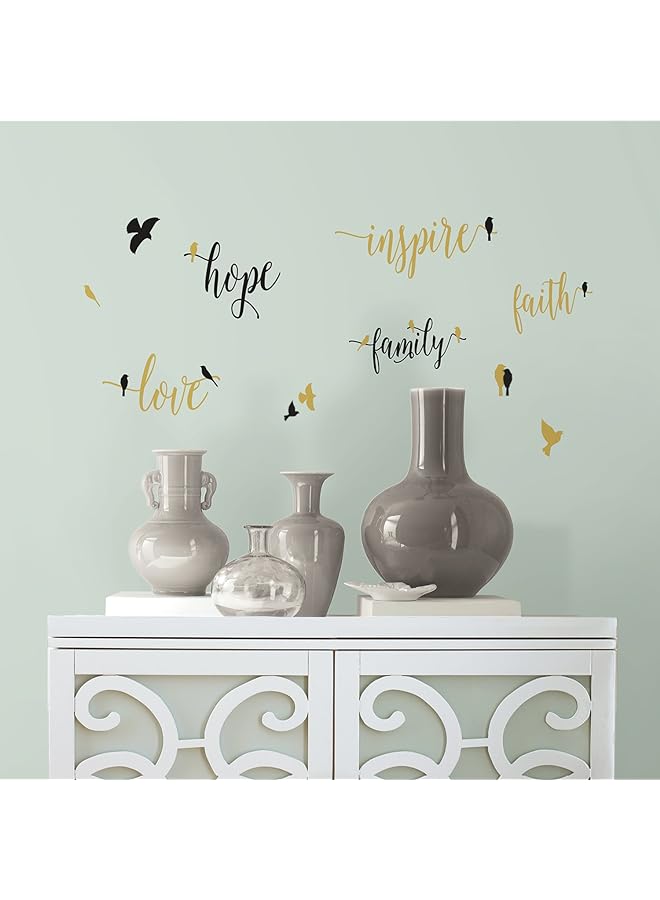 RoomMates Inspirational Words With Birds Peel And Stick Wall Decals - Image 1