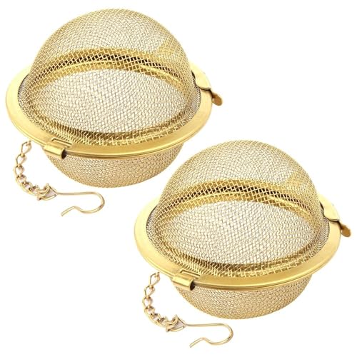 DHRUSIMI® Stainless Steel Tea Ball Strainer Mesh Infuser Filter Reusable Spice Filter Ball Herbs Infuser with Extended Chain Hook for Loose Leaf Tea & Spices Seasoning (Pack of 2, Medium) - Image 1