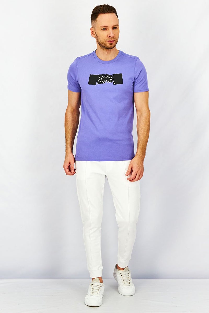 PUMA تي شيرت تدريب قصير الأكمام للرجال، رياضي، بنفسجي - Image 3