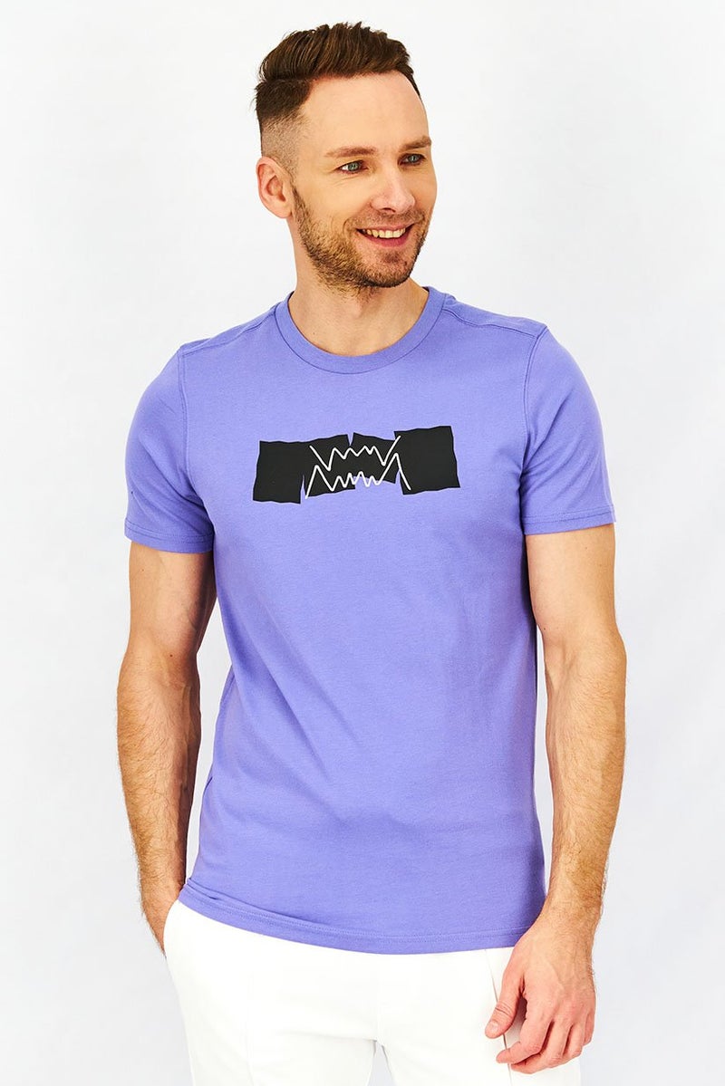 PUMA تي شيرت تدريب قصير الأكمام للرجال، رياضي، بنفسجي - Image 1