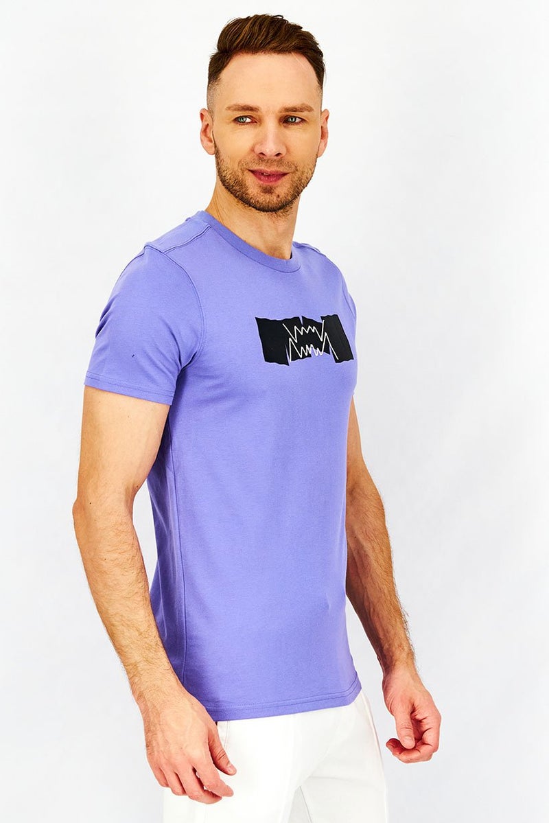 PUMA تي شيرت تدريب قصير الأكمام للرجال، رياضي، بنفسجي - Image 2