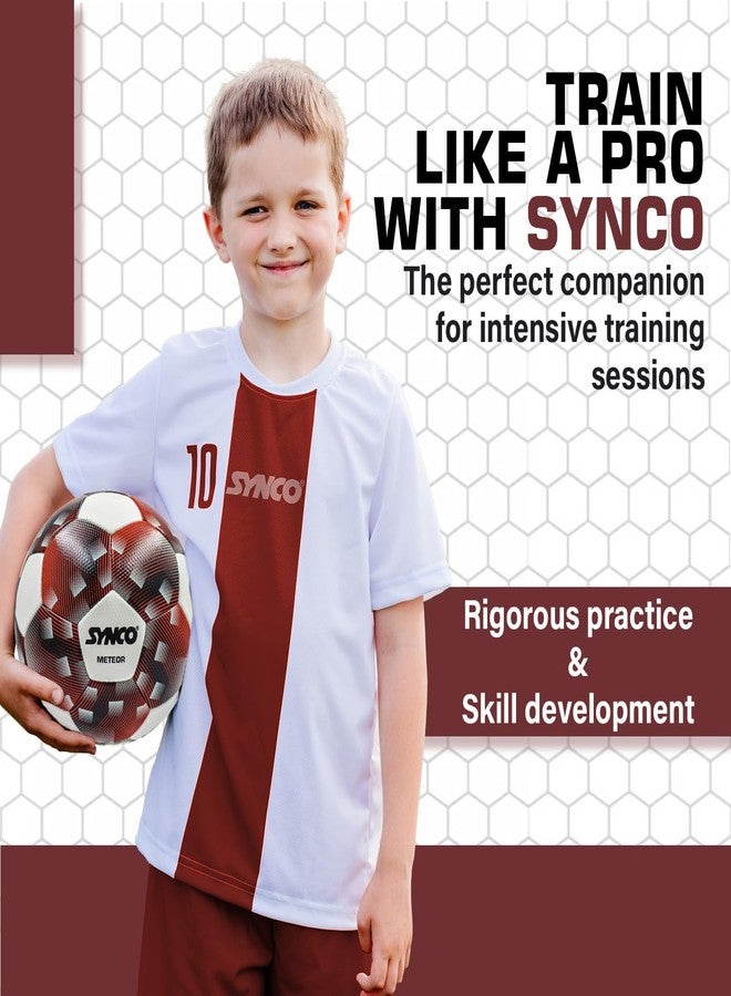 Synco Meteor Football Match Ball | FIFA Quality Pro Standard Ball | PU Textured 32 Panel Hand | Football for Professional Matches | Official Size- 5 - Image 4