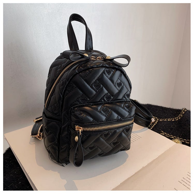 Japanese Backpack Women'S Bag 2022 Autumn New Fashionable Texture Rhombus College Student School Bag Travel Small Backpack - Image 5